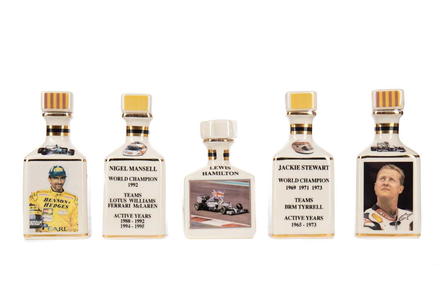 Lot 1703 - FORMULA 1 INTEREST - COLLECTION OF FIVE POINTERS WHISKY MINIATURES