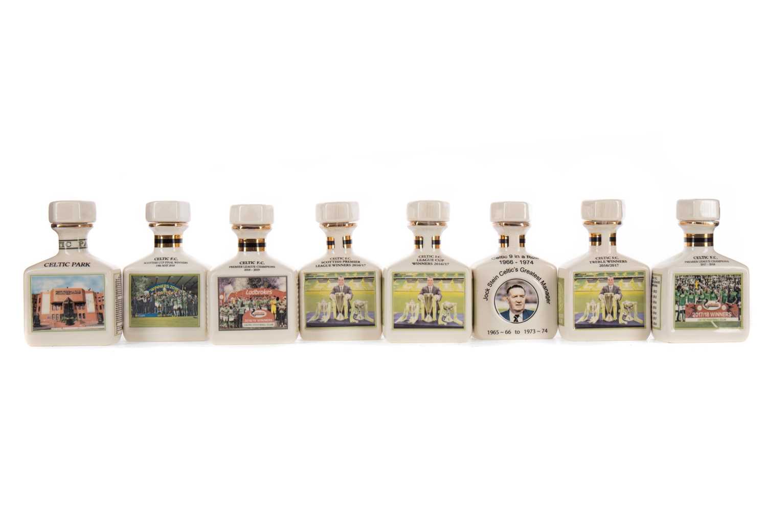 Lot 1708 - CELTIC F.C. INTEREST - COLLECTION OF EIGHT POINTERS WHISKY MINIATURES