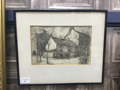 Lot 427 - ETCHING BY SUSAN F. CRAWFORD, THE TOWN CROSS