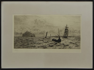 Lot 94 - THE BASS ROCK, AN ETCHING BY WILLIAM LIONEL WYLLIE