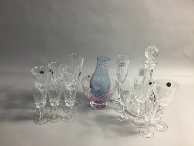 Lot 435 - A MOULD BLOWN GLASS SHIP'S DECANTER AND OTHER GLASSWARE