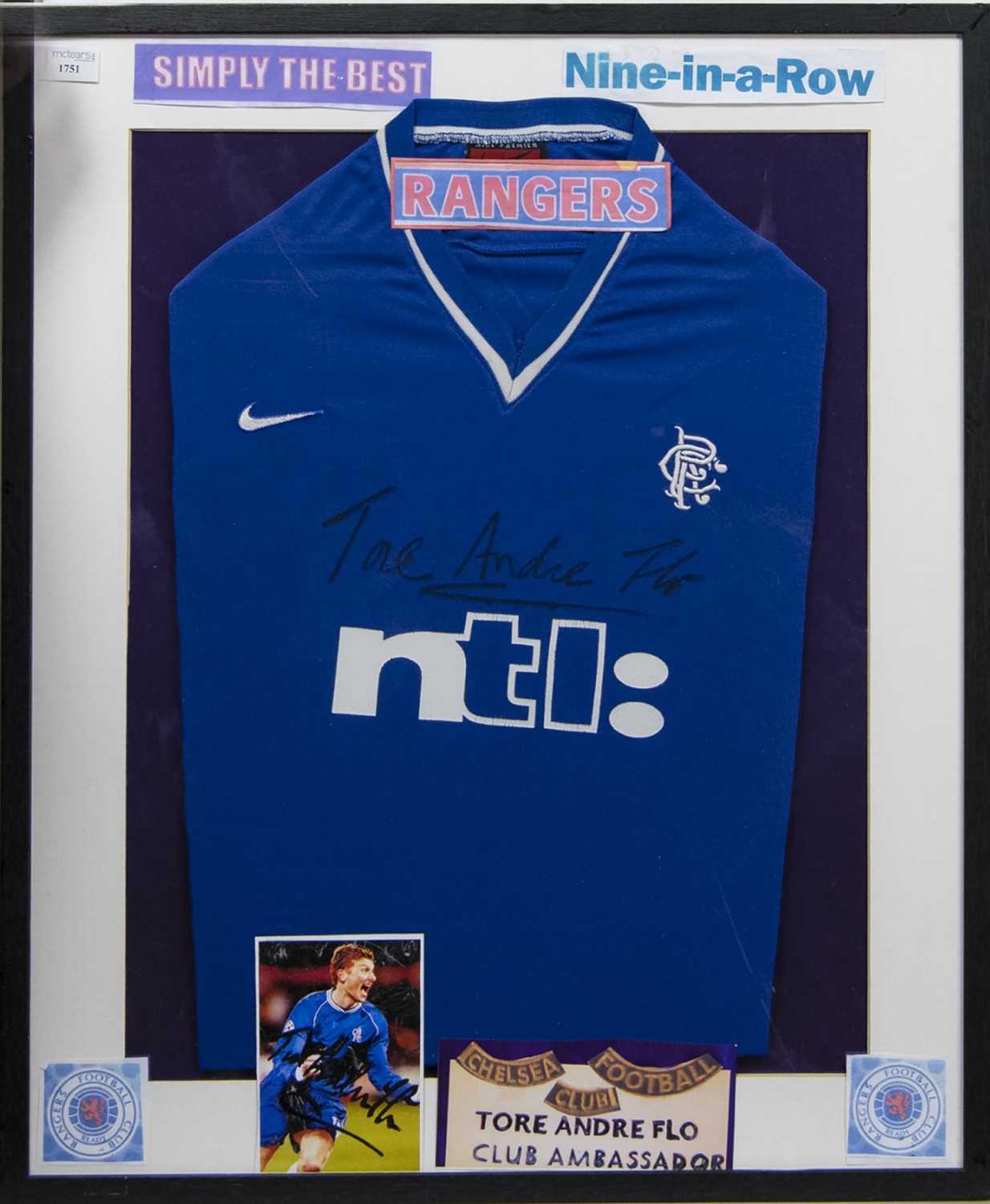 Lot 1751 - TORE ANDRE FLO SIGNED RANGERS JERSEY