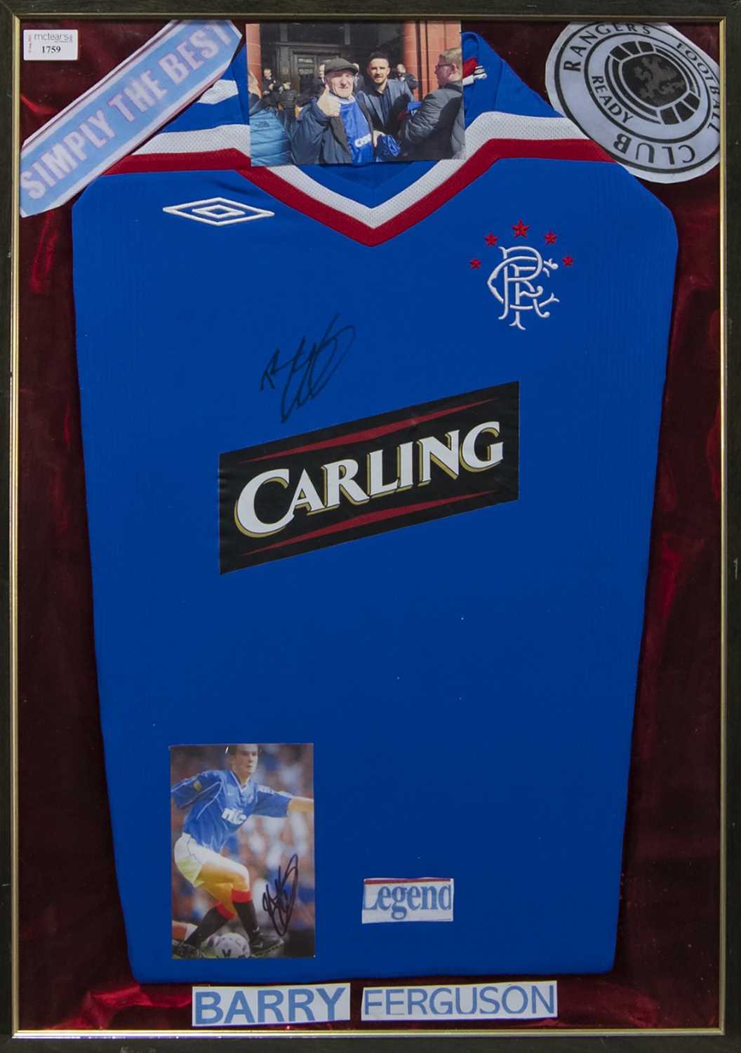 Lot 1759 - A BARRY FERGUSSON SIGNED RANGERS F.C. JERSEY