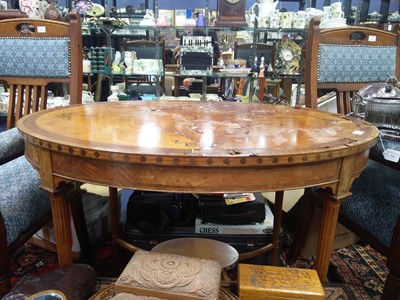 Lot 438 - A LATE 19TH CENTURY INLAID SATINWOOD OVAL SIDE TABLE