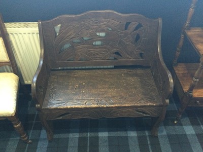 Lot 450 - AN EARLY 20TH CENTURY CHINESE HARDWOOD GARDEN BENCH