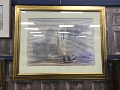 Lot 527 - ONE OF THE TOMBS OF THE CHALIFS, CAIRO, A COLOUR PRINT AFTER DAVID ROBERTS