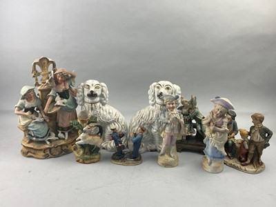 Lot 239 - A PAIR OF WALLY DOGS AND OTHER FIGURES