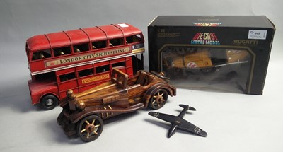 Lot 539 - A DIE CAST MODEL OF A BUGATTI AND OTHER TOYS