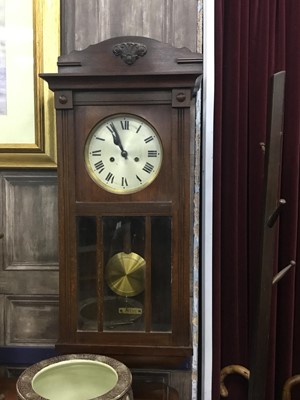 Lot 556 - AN EDWARDIAN KITCHEN WALL CLOCK