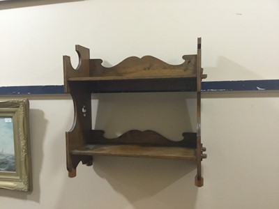 Lot 515 - A VICTORIAN WALL HANGING SHELF