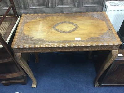 Lot 571 - A WALNUT SIDE TABLE