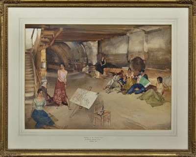 Lot 178 - DWELLERS ON THE GROUND FLOOR, A WATERCOLOUR BY SIR WILLIAM RUSSELL FLINT