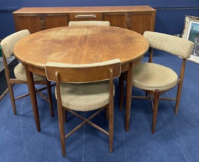 Lot 111A - A G-PLAN DINING TABLE AND FOUR CHAIRS