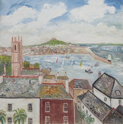 Lot 197 - ST IVES, AN OIL BY SIMEON STAFFORD