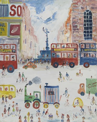 Lot 815 - FRED IN LONDON, AN OIL BY SIMEON STAFFORD