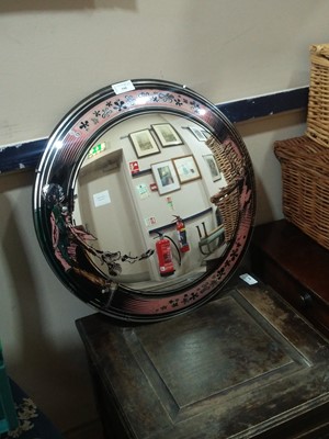 Lot 590 - A RETRO STYLE CIRCULAR WALL MIRROR