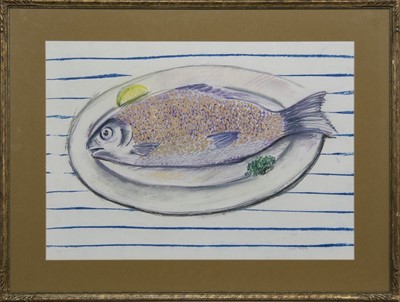 Lot 308 - FISH SUPPER, A MIXED MEDIA BY LAURA MURPHY