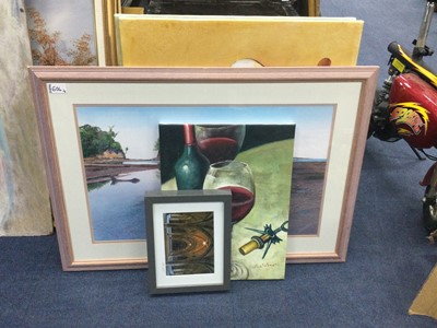 Lot 604 - J. CLIFFORD BOAT ON THE SHORE AND OTHER PICTURES AND PRINTS