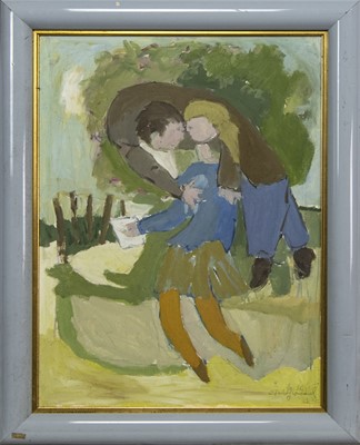 Lot 541 - IL SALUTE DE BATEAUX, AN OIL BY CATHERINE IMHOF-CARDINAL