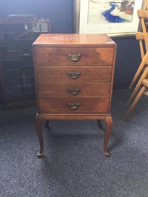 Lot 617 - AN EARLY 20TH CENTURY FOUR DRAWER MUSIC CABINET