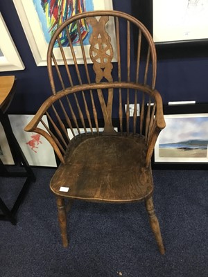 Lot 618 - A WINDSOR STYLE ARMCHAIR