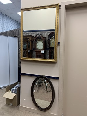 Lot 320A - A GILT FRAMED OVER MANTEL MIRROR AND ANOTHER