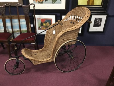 Lot 503A - A VICTORIAN WICKER CHILD'S WHEELCHAIR