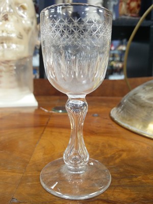 Lot 35 - A PAIR OF REGENCY PORT GLASSES AND OTHER PORT GLASSES
