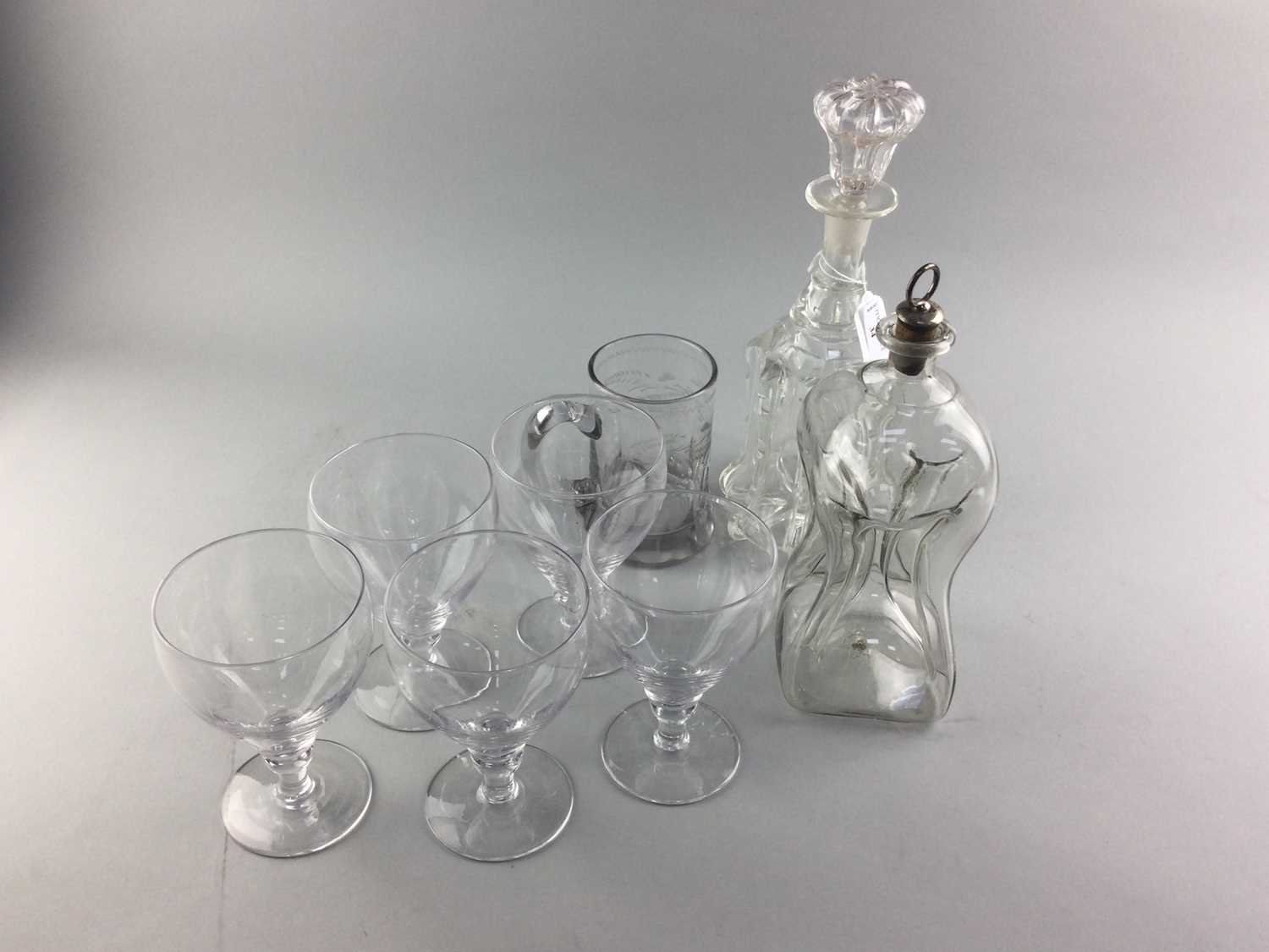 Lot 34 - A VICTORIAN NEWCASTLE GLASS DECANTER AND STOPPER