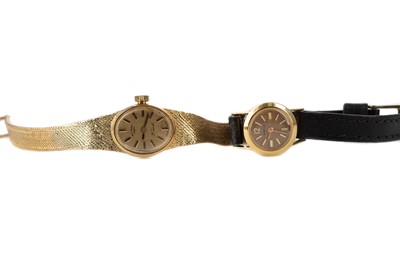 Lot 716 - TWO LADY'S GOLD CASED MANUAL WIND WRIST WATCHES AND A GENTLEMAN'S MAPPIN AND WEBB WRIST WATCH