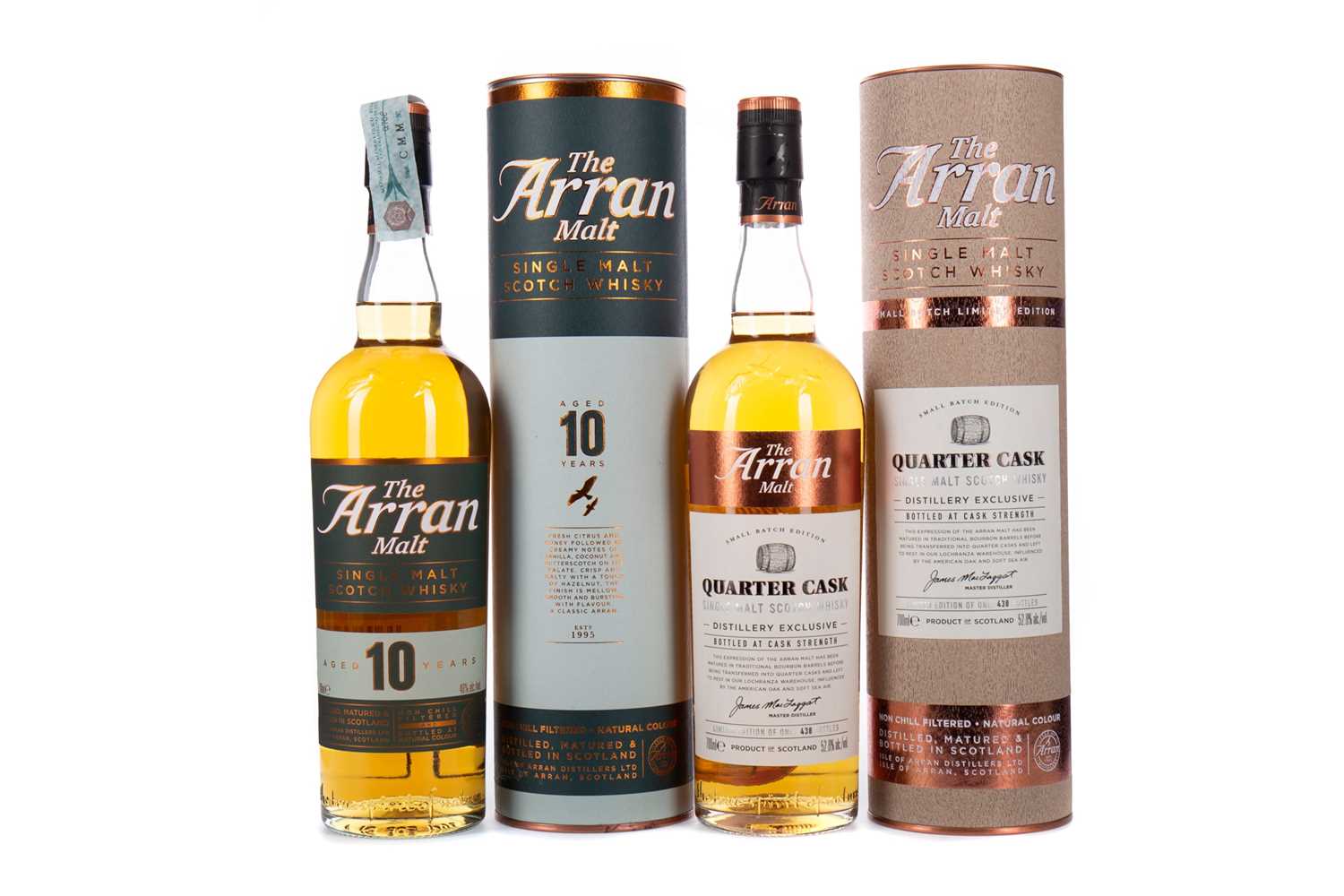 Lot 73 - ISLE OF ARRAN QUARTER CASK DISTILLERY EXCLUSIVE AND AGED 10 YEARS