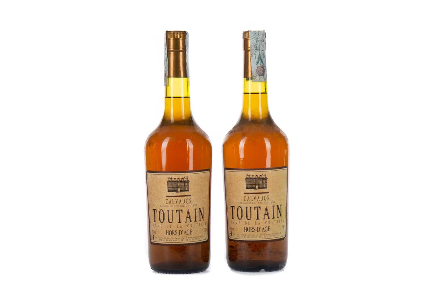 Lot 94 - TWO BOTTLES OF TOUTAIN HORS D'AGE CALVADOS