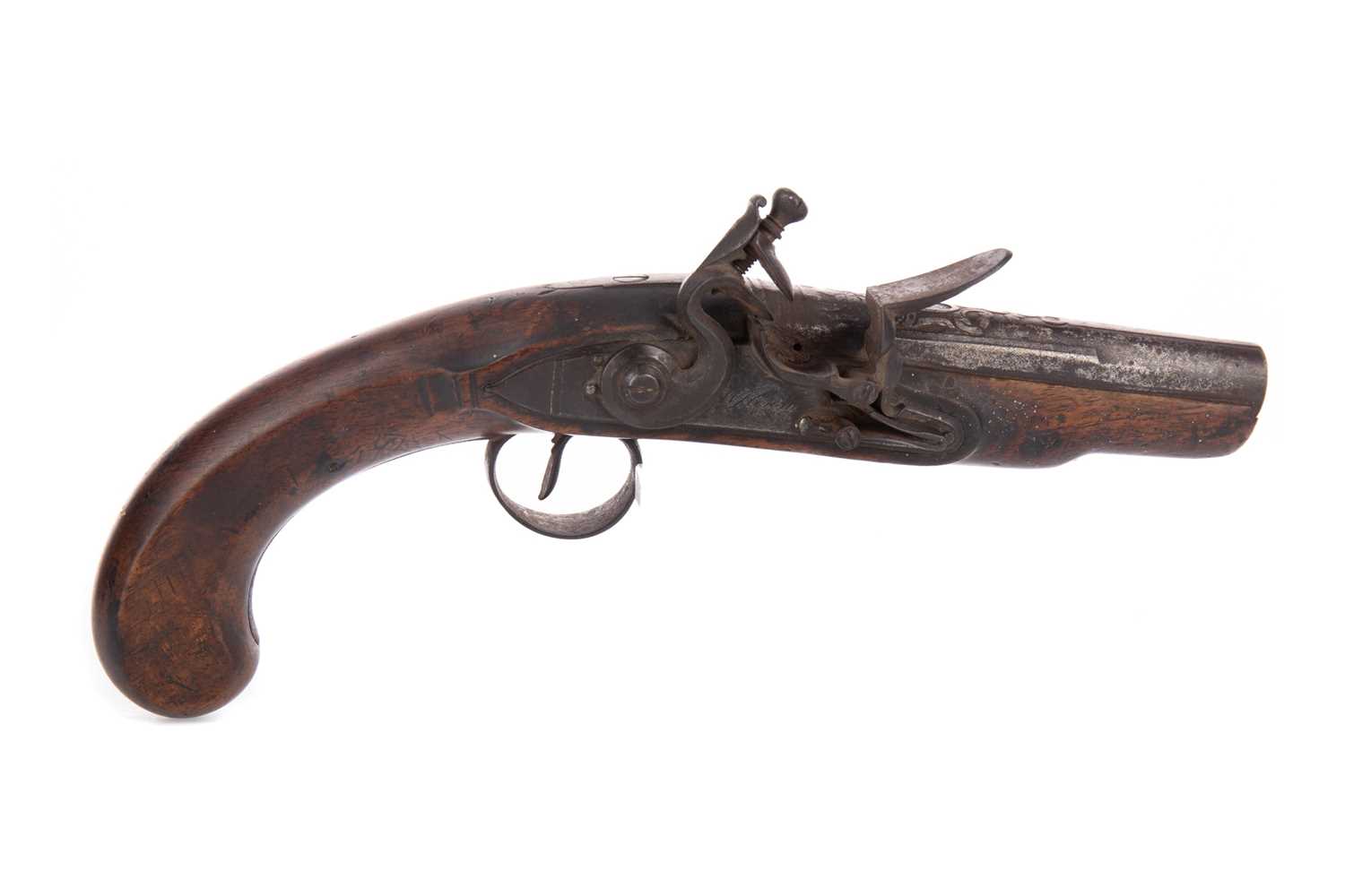 Lot 1412 - AN EARLY 19TH CENTURY FLINTLOCK PISTOL