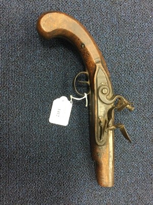 Lot 1412 - AN EARLY 19TH CENTURY FLINTLOCK PISTOL