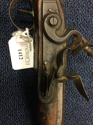 Lot 1412 - AN EARLY 19TH CENTURY FLINTLOCK PISTOL