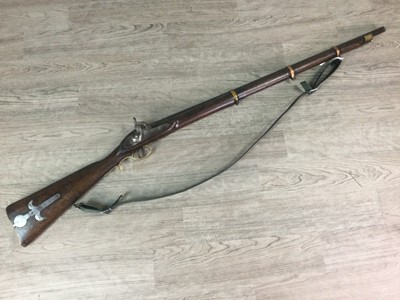 Lot 1414 - A PERCUSSION MUSKET OF 19TH CENTURY DESIGN