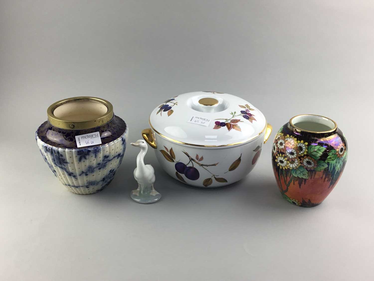 Lot 65 - A MALING OVIFORM VASE AND OTHER CERAMICS