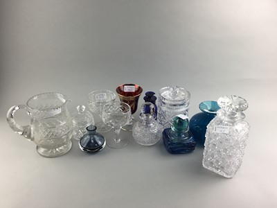 Lot 66 - A MDINA GLASS VASE AND OTHER GLASS OBJECTS