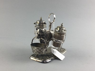 Lot 71 - A LATE 19TH CENTURY SILVER PLATED TABLE CRUET