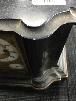 Lot 1185 - A LATE 19TH CENTURY BLACK SLATE MANTEL CLOCK