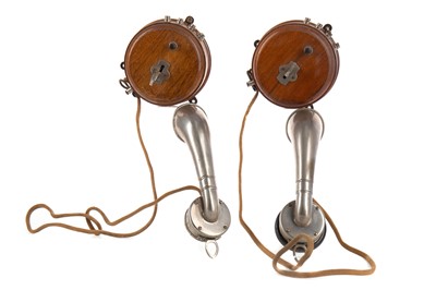 Lot 1186 - A PAIR OF EARLY 20TH CENTURY INTER-COMS DEVICES FROM THE EIFFEL TOWER