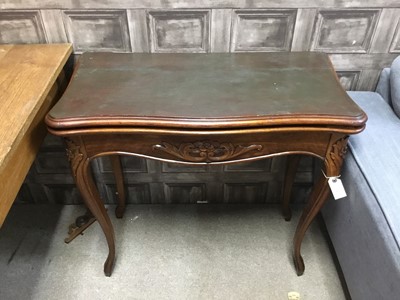 Lot 124 - AN EARLY 20TH CENTURY FRENCH WALNUT CARD TABLE