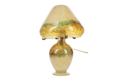Lot 1037 - A MONART GLASS MUSHROOM LAMP