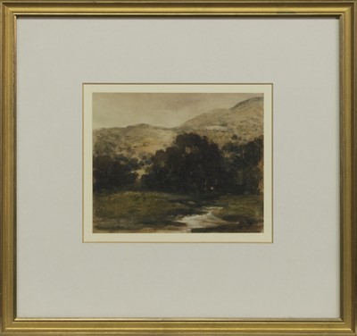 Lot 152 - RIVER AND HILLS, A WATERCOLOUR BY GEORGE SYKES