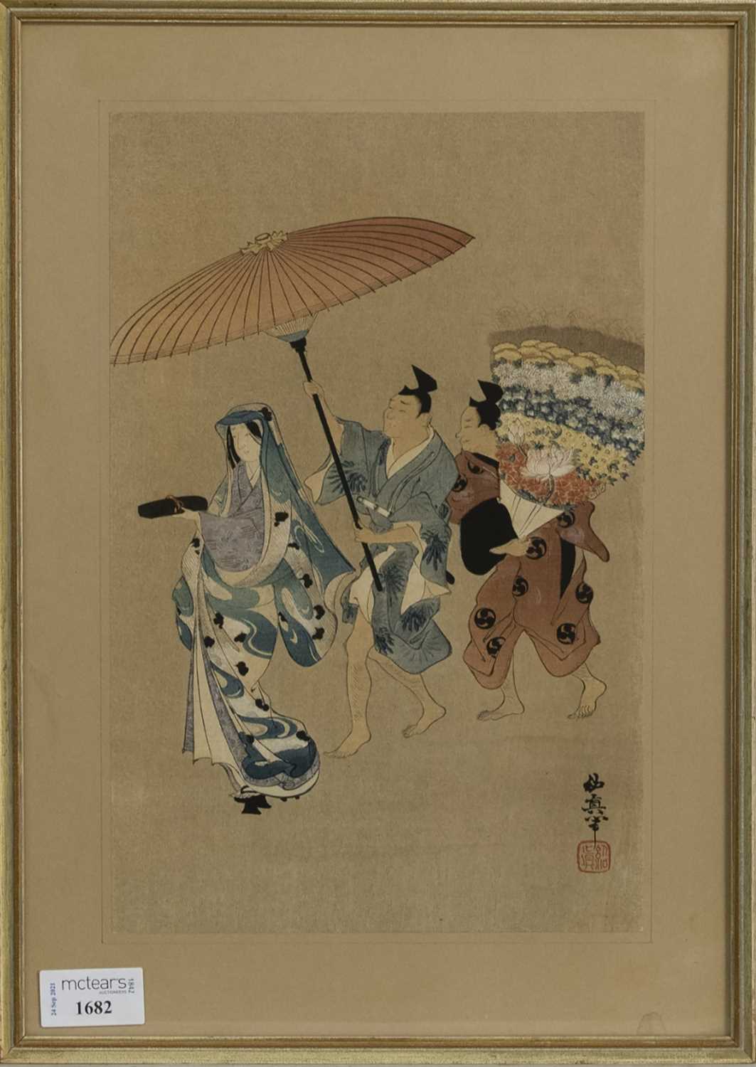 Lot 1682 - AN EARLY 20TH CENTURY JAPANESE WOODBLOCK PRINT