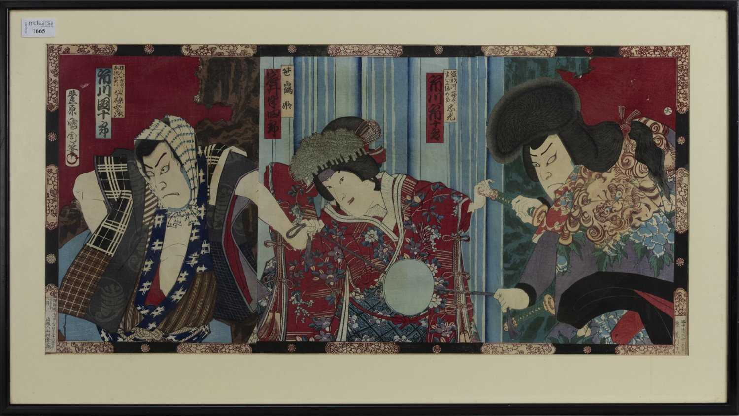 Lot 1665 - AN EARLY 20TH CENTURY JAPANESE WOODBLOCK PRINT TRIPTYCH