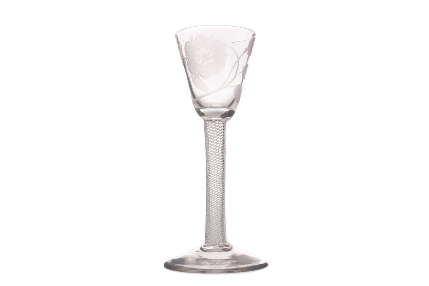 Lot 771 - A MID-18TH CENTURY WINE GLASS OF JACOBITE SIGNIFICANCE