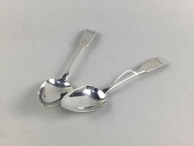 Lot 208 - A LOT OF TWO GEORGIAN SILVER TABLE SPOONS