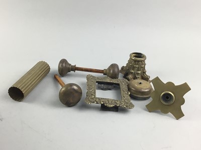 Lot 294 - A COLLECTION OF BRASS HARDWARE AND OTHER OBJECTS