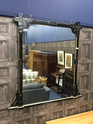 Lot 274 - A LATE VICTORIAN EBONISED OVERMANTEL MIRROR